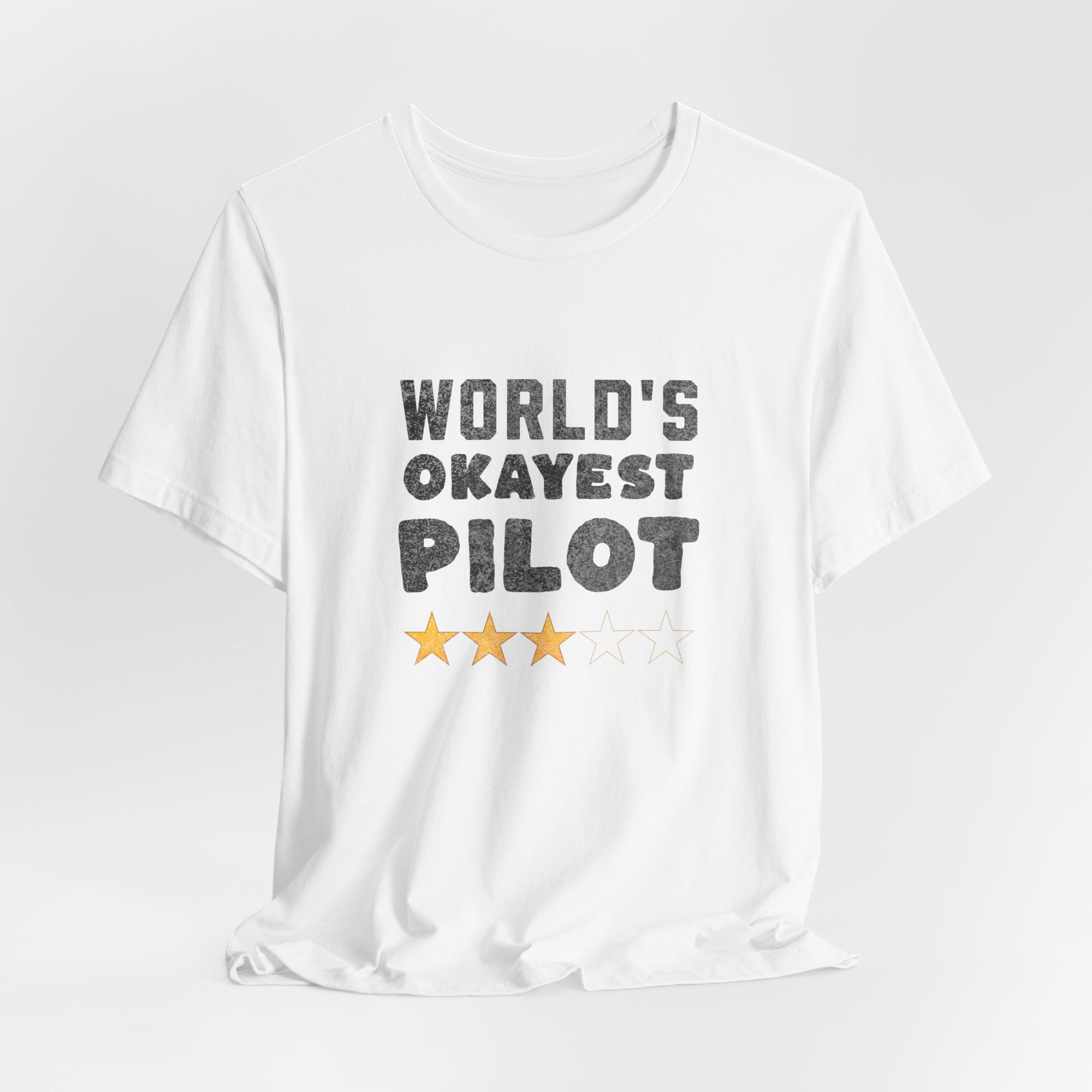 Worlds Okayest Pilot Unisex Jersey Tee - Perfect for Aviation Enthusiasts