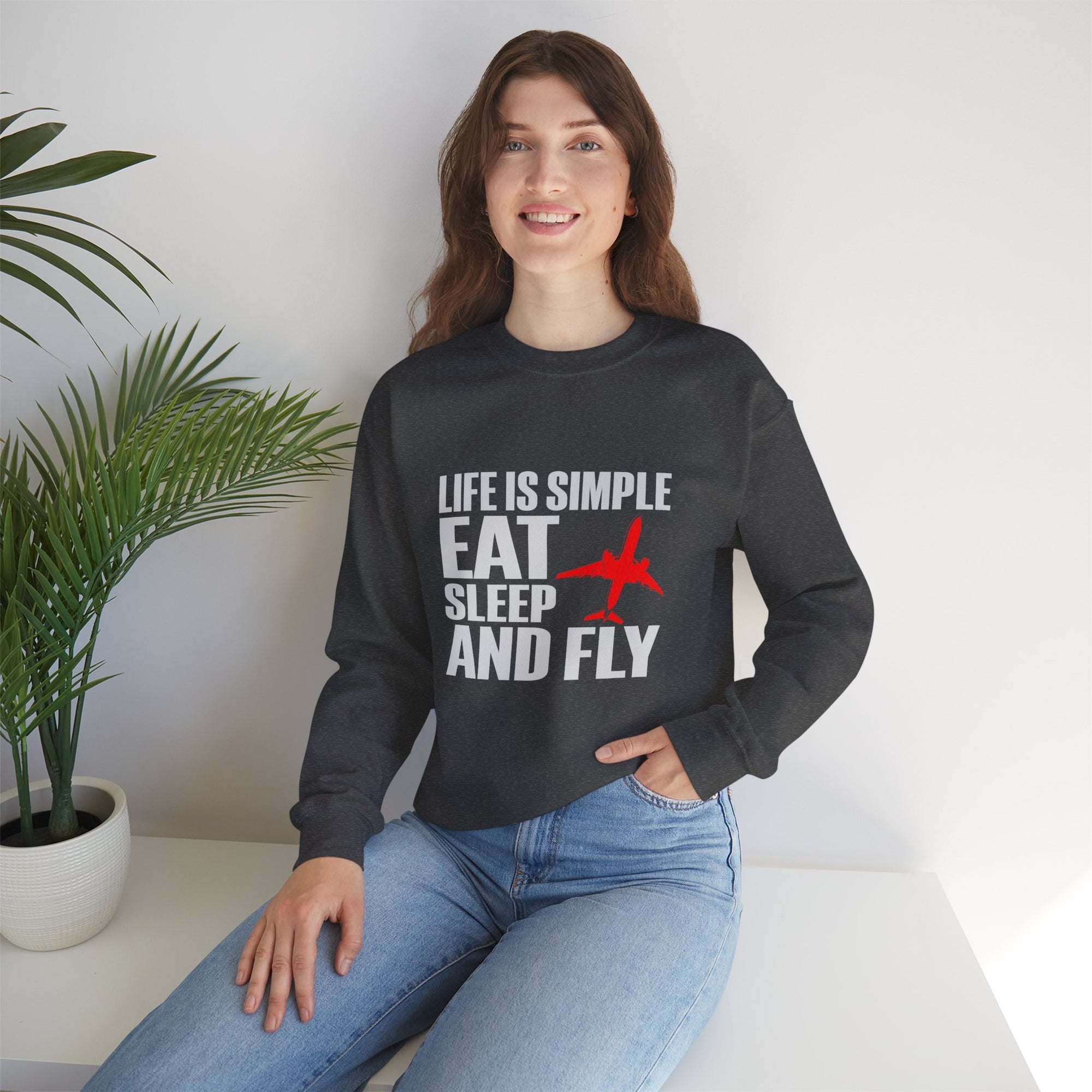 Life Is Simple  Crewneck Sweatshirt - Travel Inspiring Cozy Apparel
