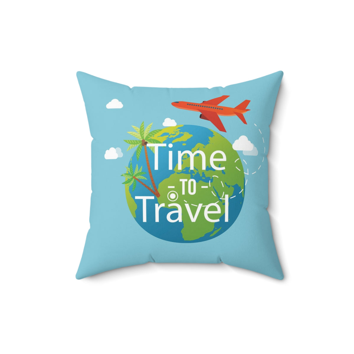 Time To Travel - Spun Polyester Square Pillow