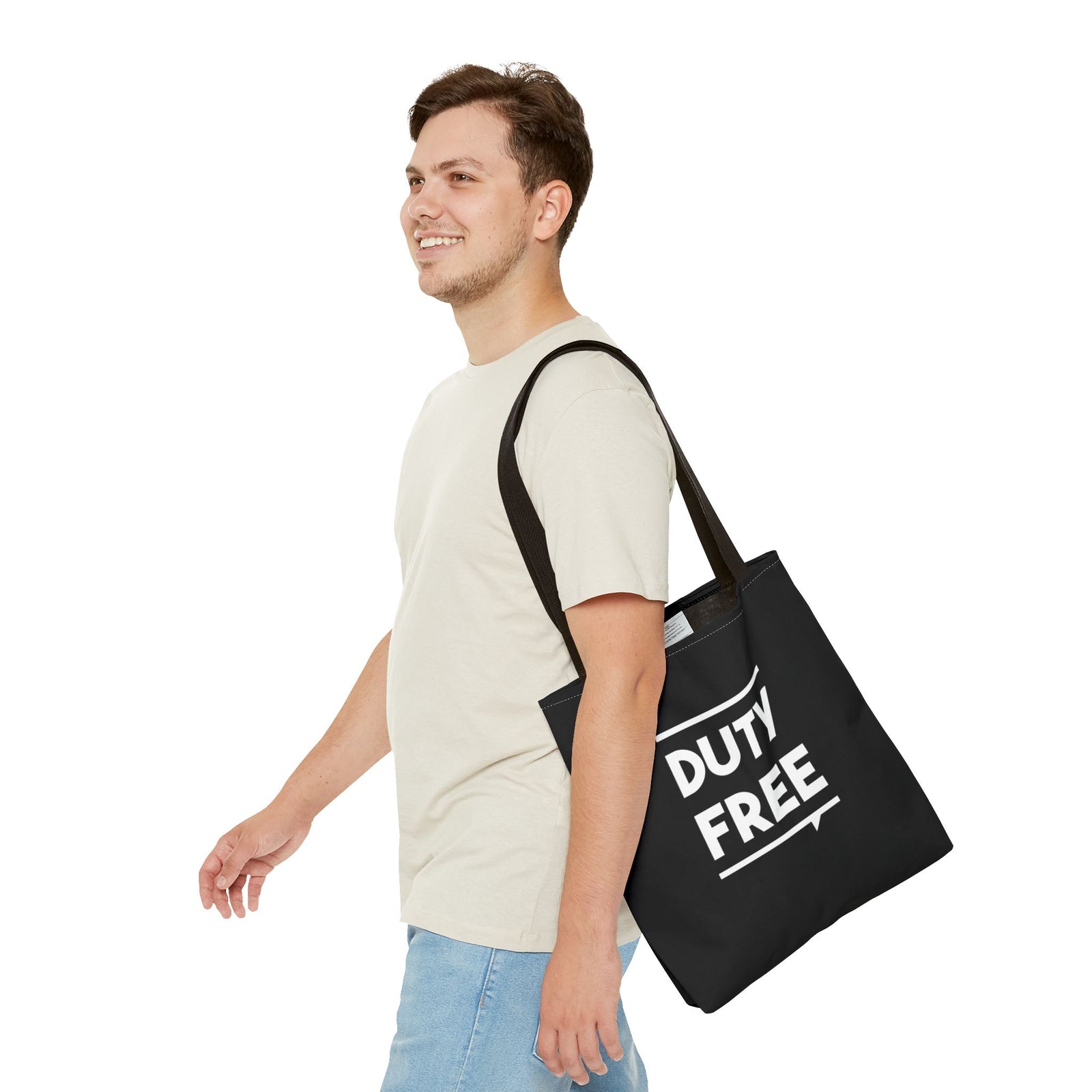 Duty Free Tote Bag — Printed Green Travel Tote