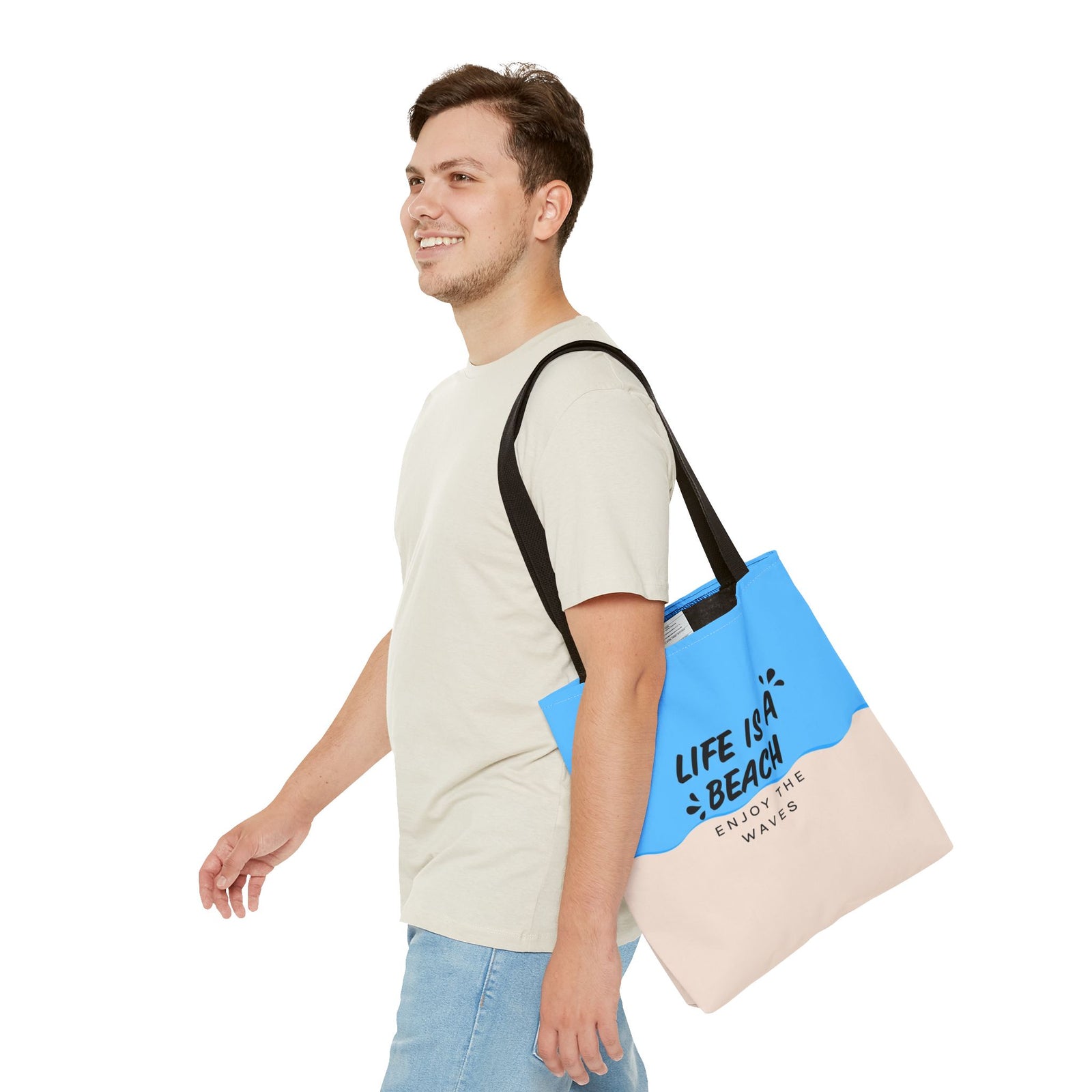 Life Is A Beach Tote Bag — Printed Green Travel Tote