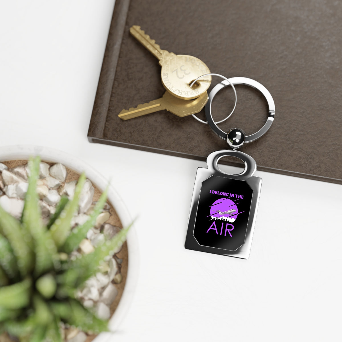 I Belong In The Air - Rectangle Keyring