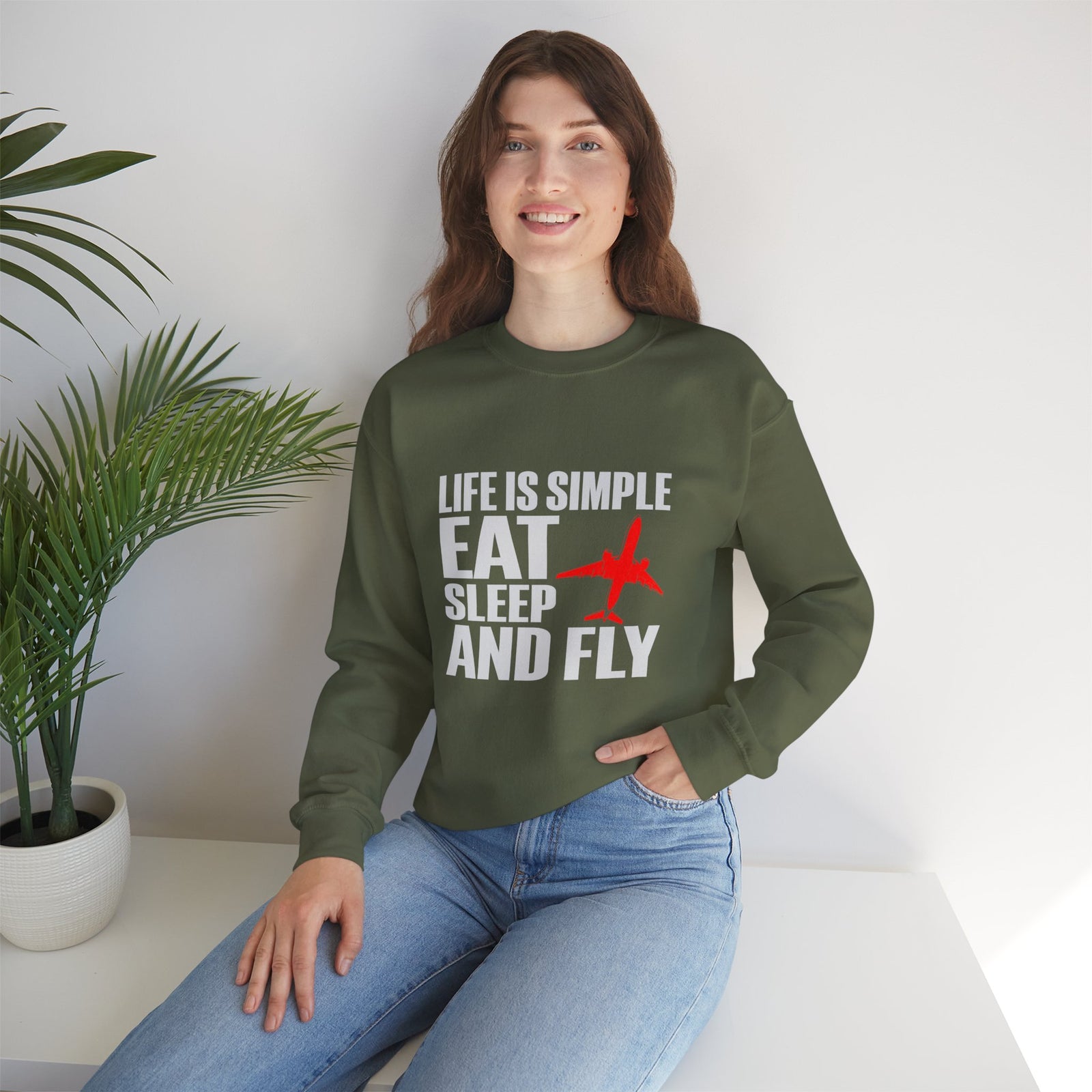Life Is Simple  Crewneck Sweatshirt - Travel Inspiring Cozy Apparel