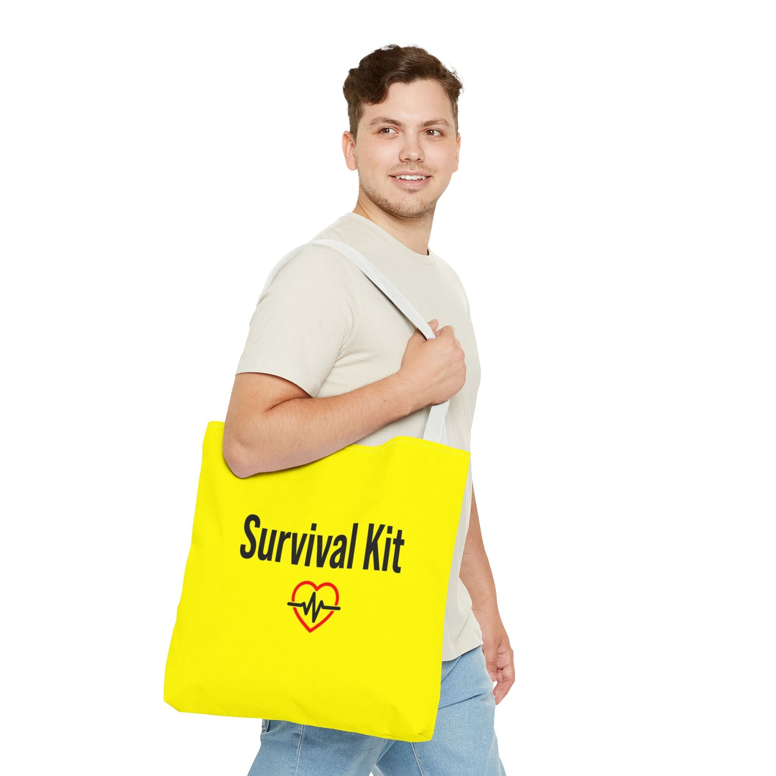 Survival Kit Tote Bag — Printed Green Travel Tote