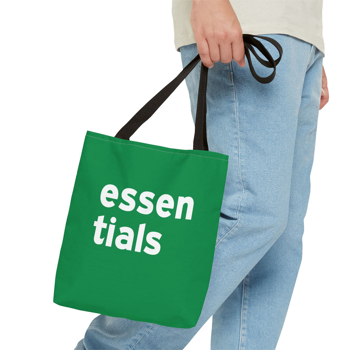 Essentials Tote Bag — Printed Green Travel Tote