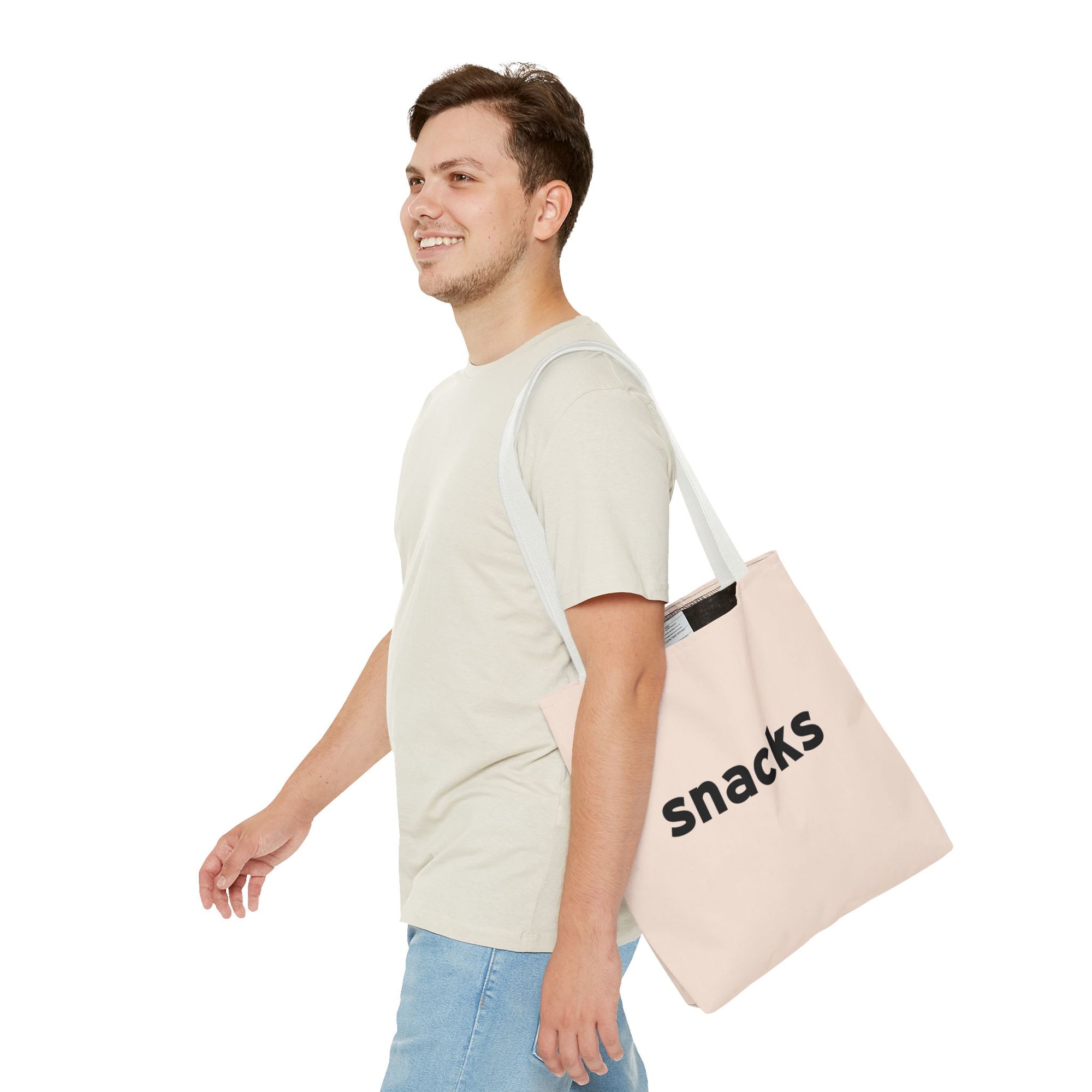Snacks Tote Bag — Printed Green Travel Tote