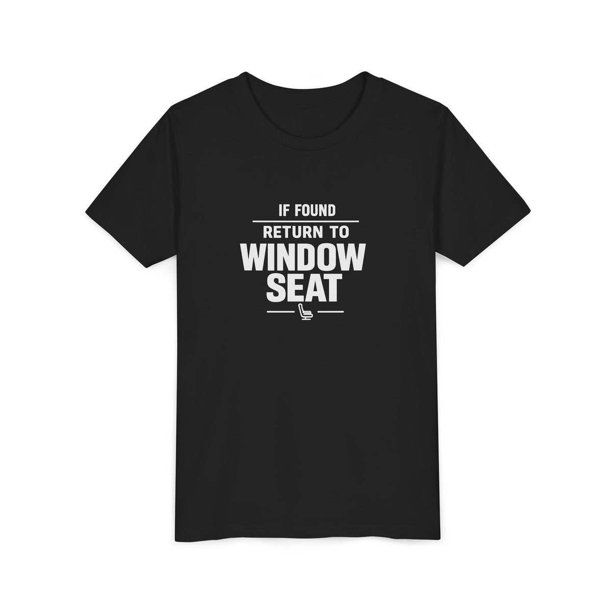If Found Return to Window Seat - Unisex Youth Short Sleeve Tee