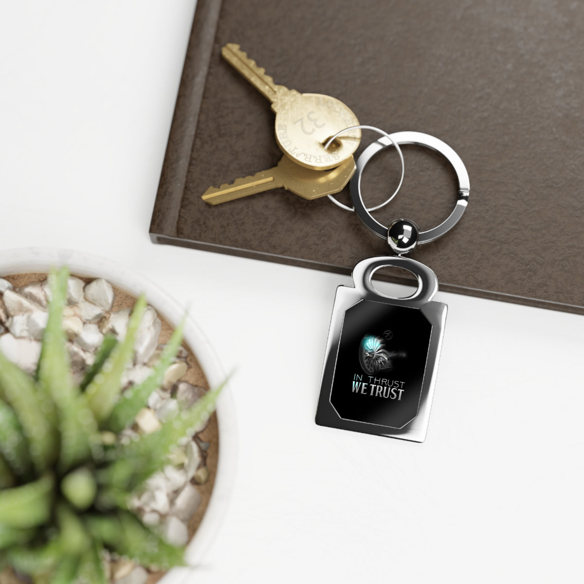 In Thrust We Trust  - Rectangle Keyring