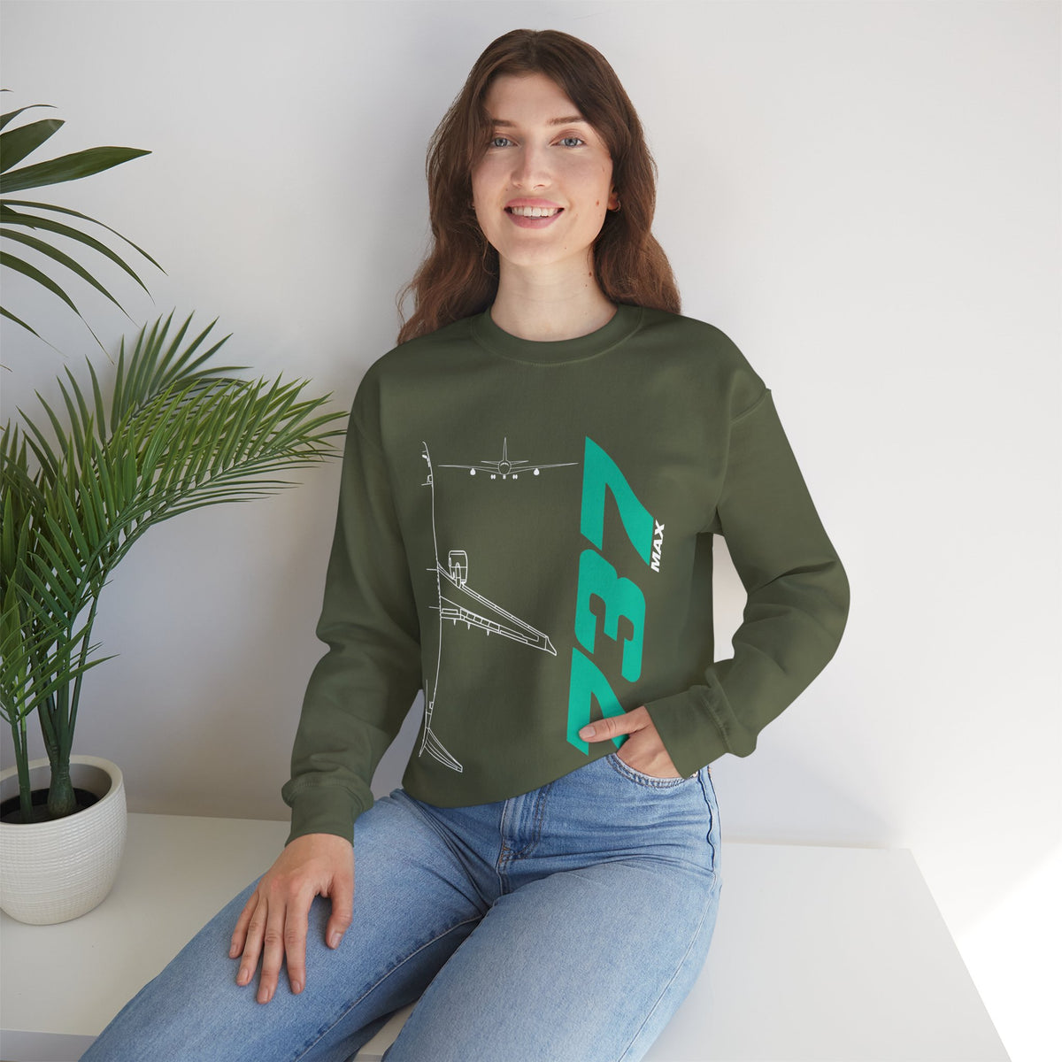 Boeing 737 Max Crewneck Sweatshirt - Travel Inspiring Cozy Apparel