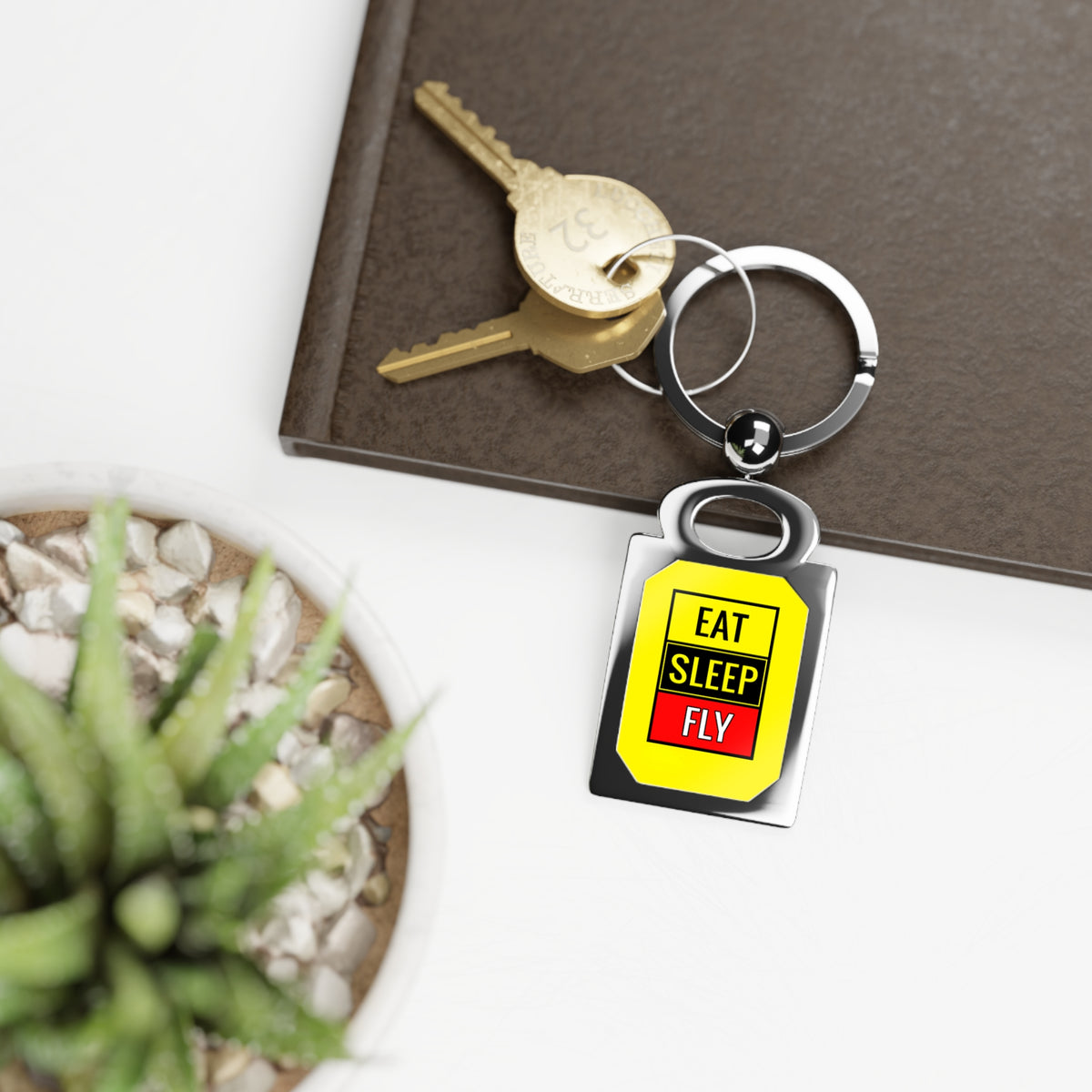 Eat Sleep Fly - Rectangle Keyring