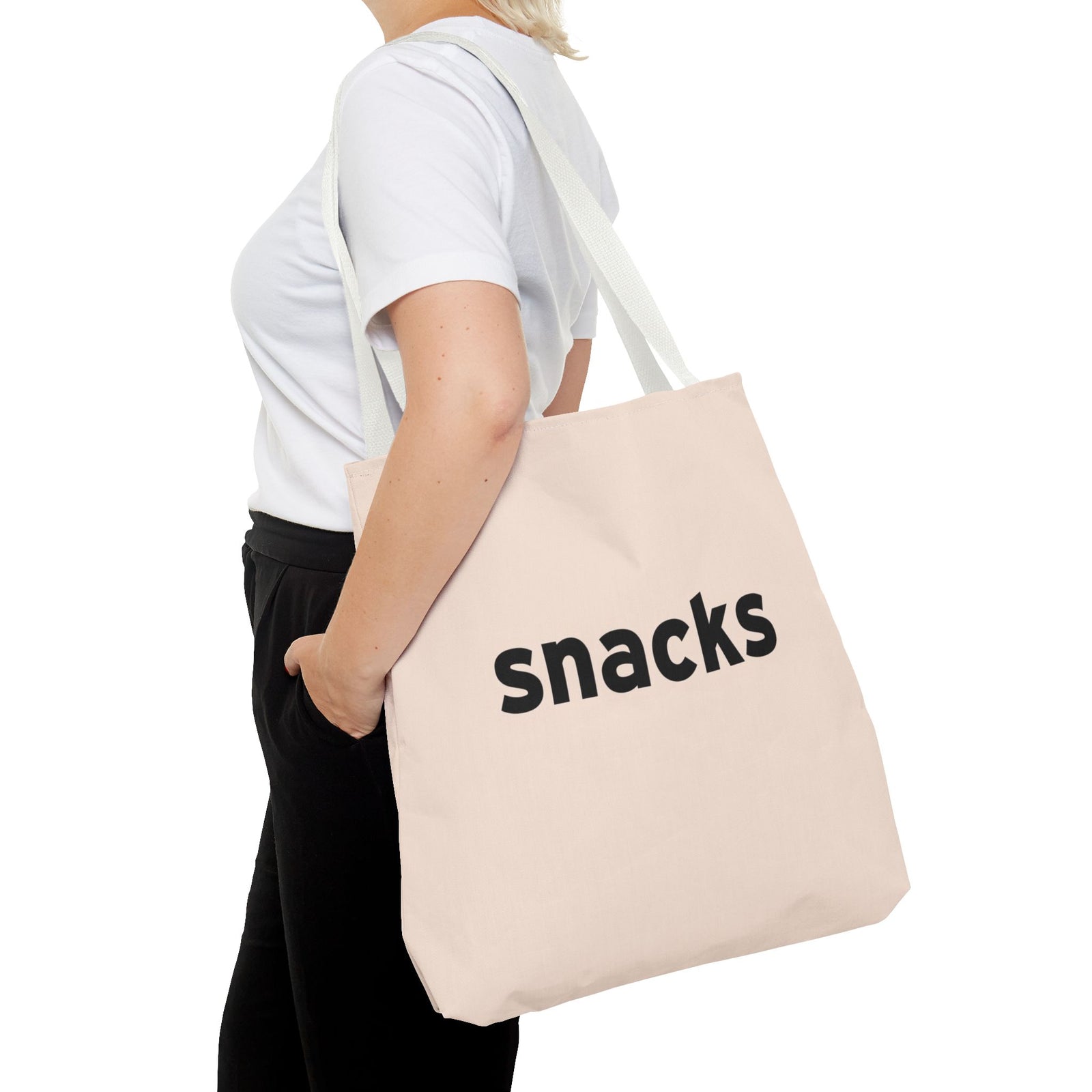 Snacks Tote Bag — Printed Green Travel Tote