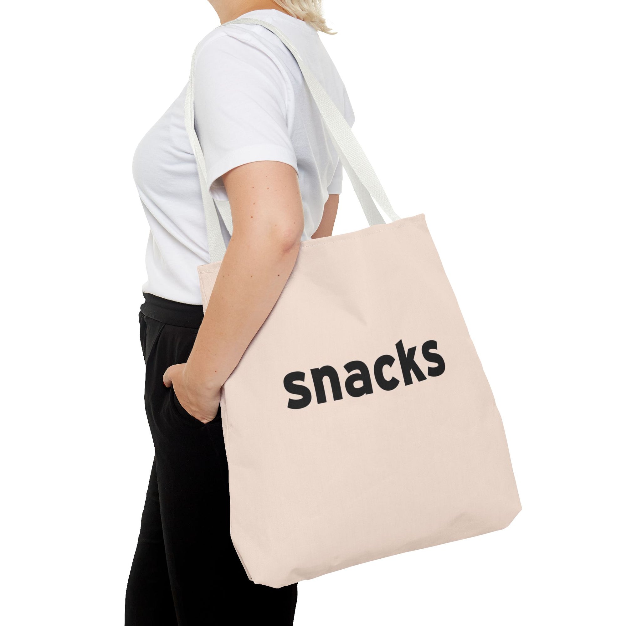 Snacks Tote Bag — Printed Green Travel Tote