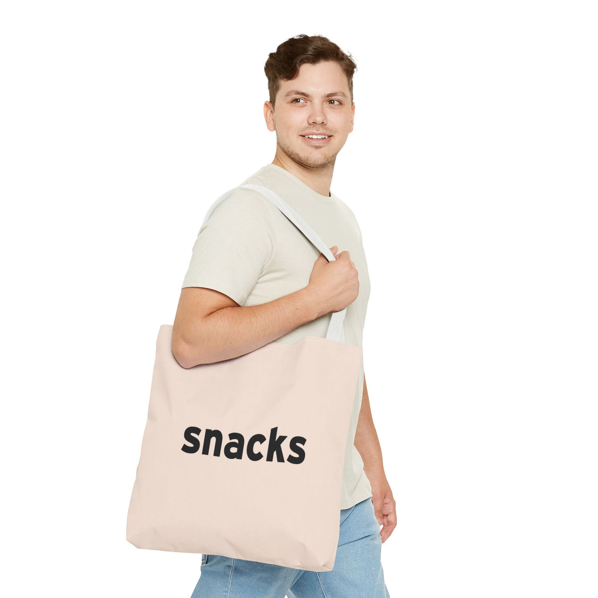 Snacks Tote Bag — Printed Green Travel Tote