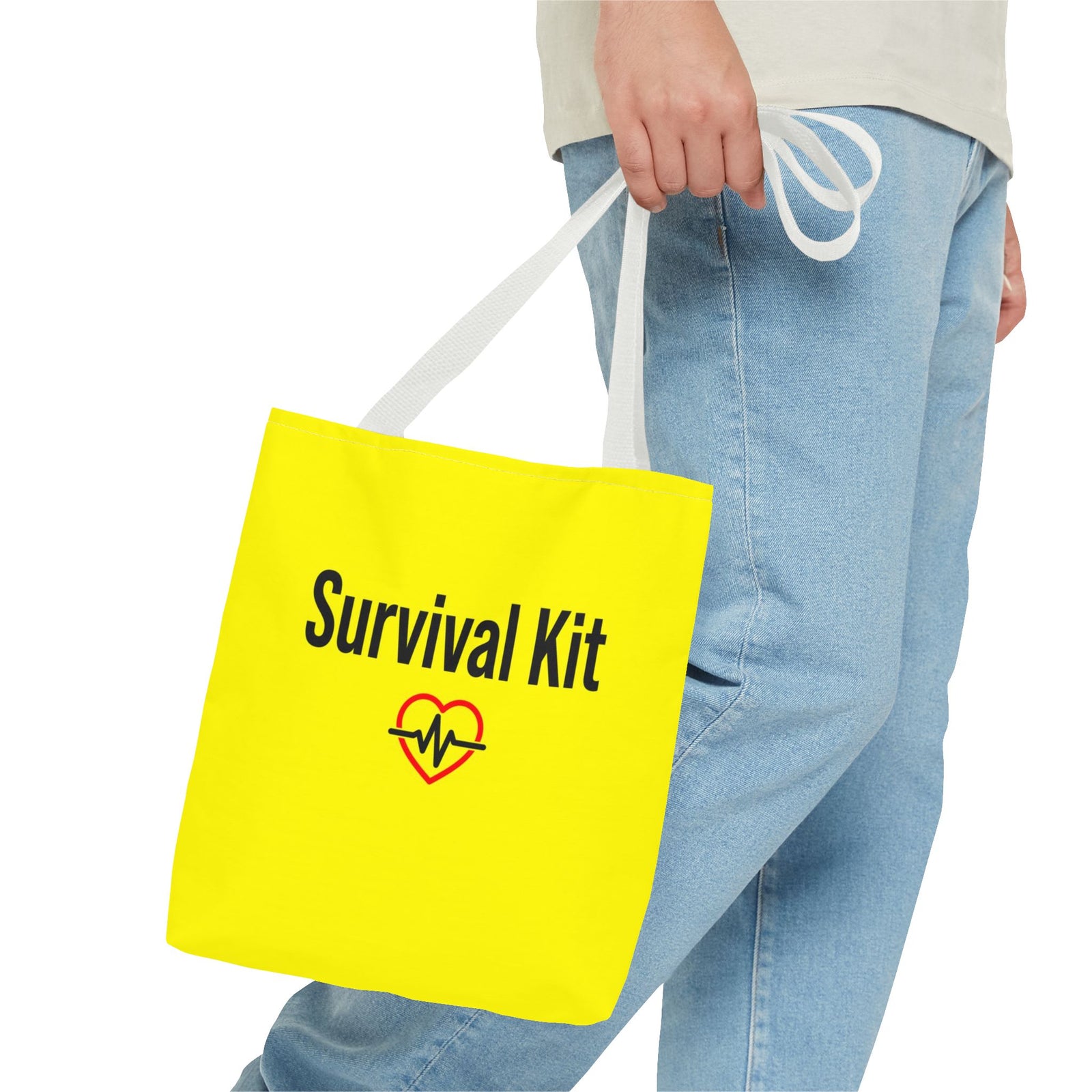 Survival Kit Tote Bag — Printed Green Travel Tote
