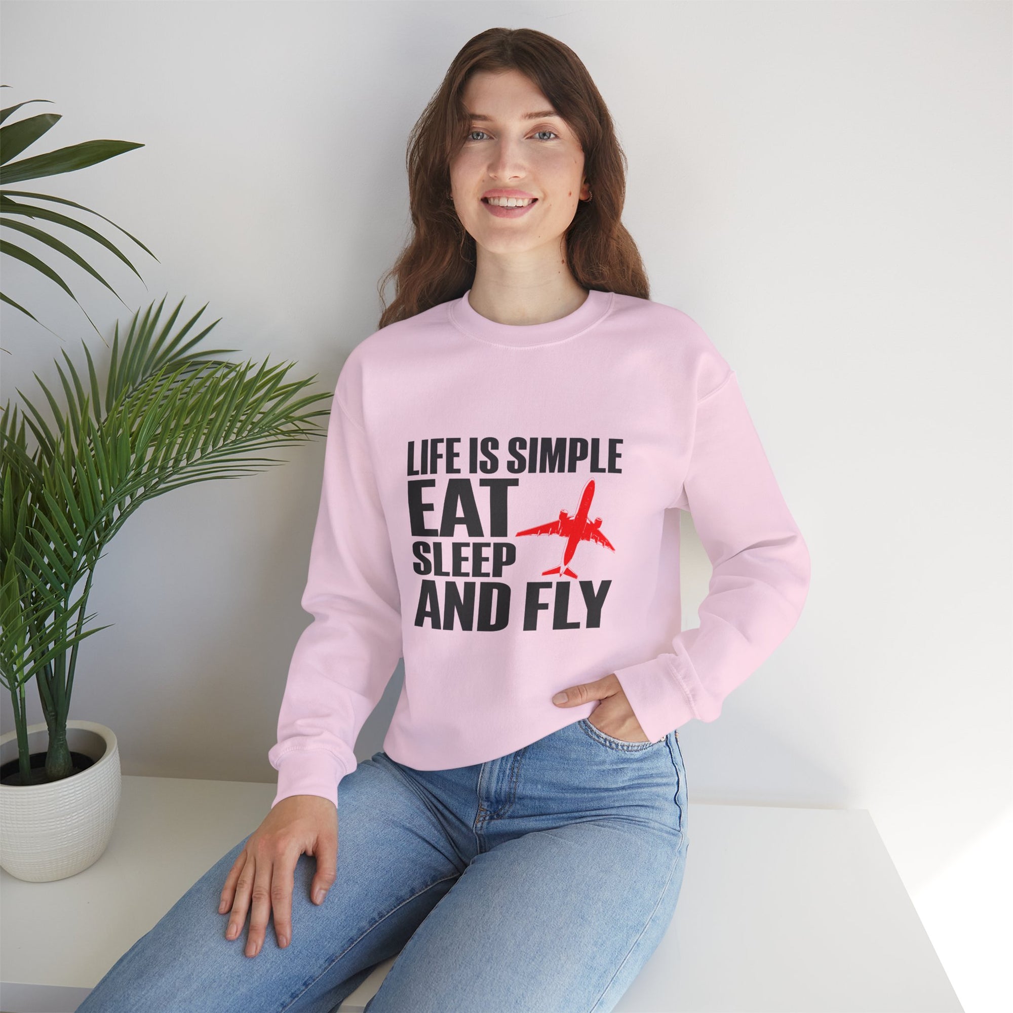 Life Is Simple  Crewneck Sweatshirt - Travel Inspiring Cozy Apparel
