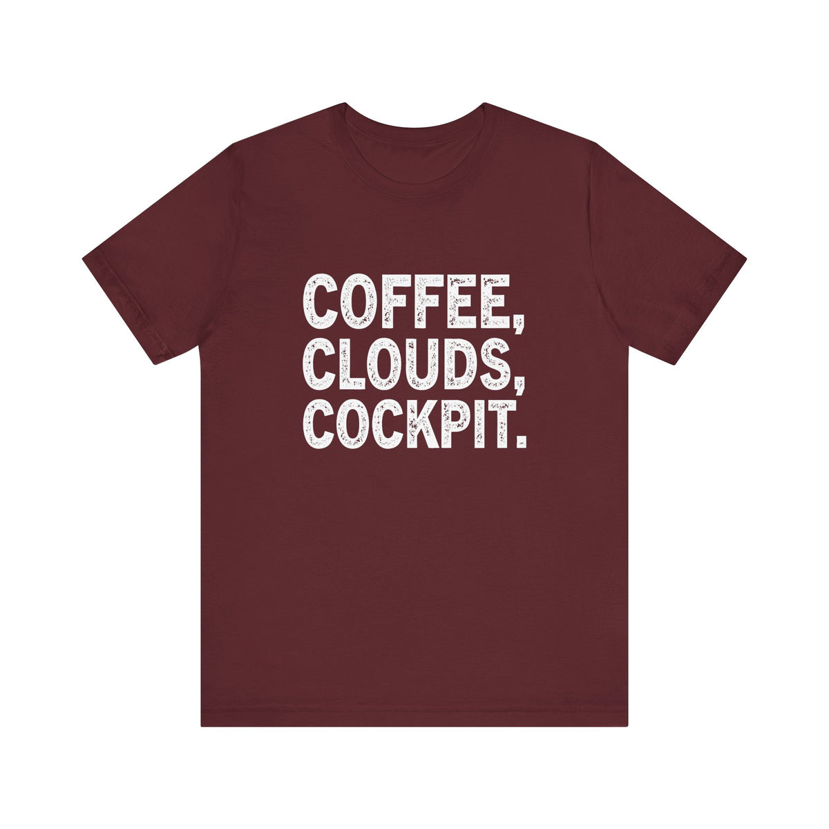 Coffee Clouds Cockpit Unisex Jersey Tee - Perfect for Aviation Enthusiasts