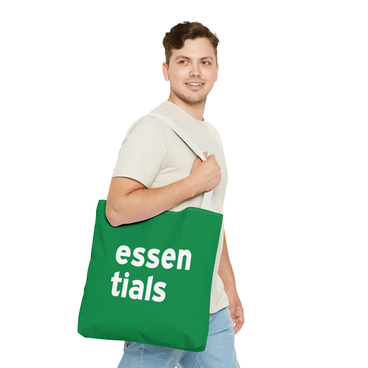 Essentials Tote Bag — Printed Green Travel Tote